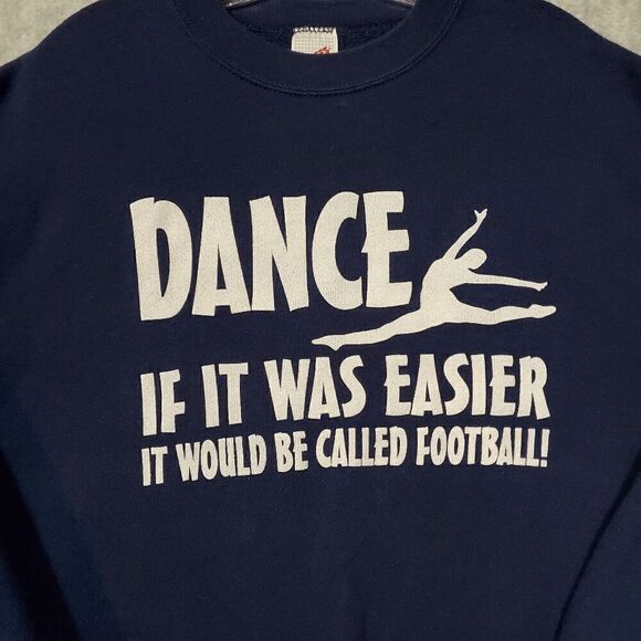 JERZEES Sweatshirt Womens Large Blue Dancing Ballet Crew Neck Pullover Vintage - Picture 6 of 8